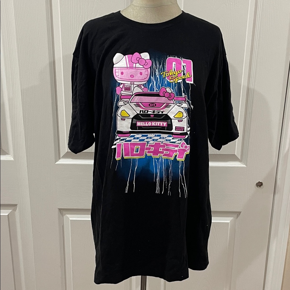 Hello Kitty Black Graphic Mens T-Shirt